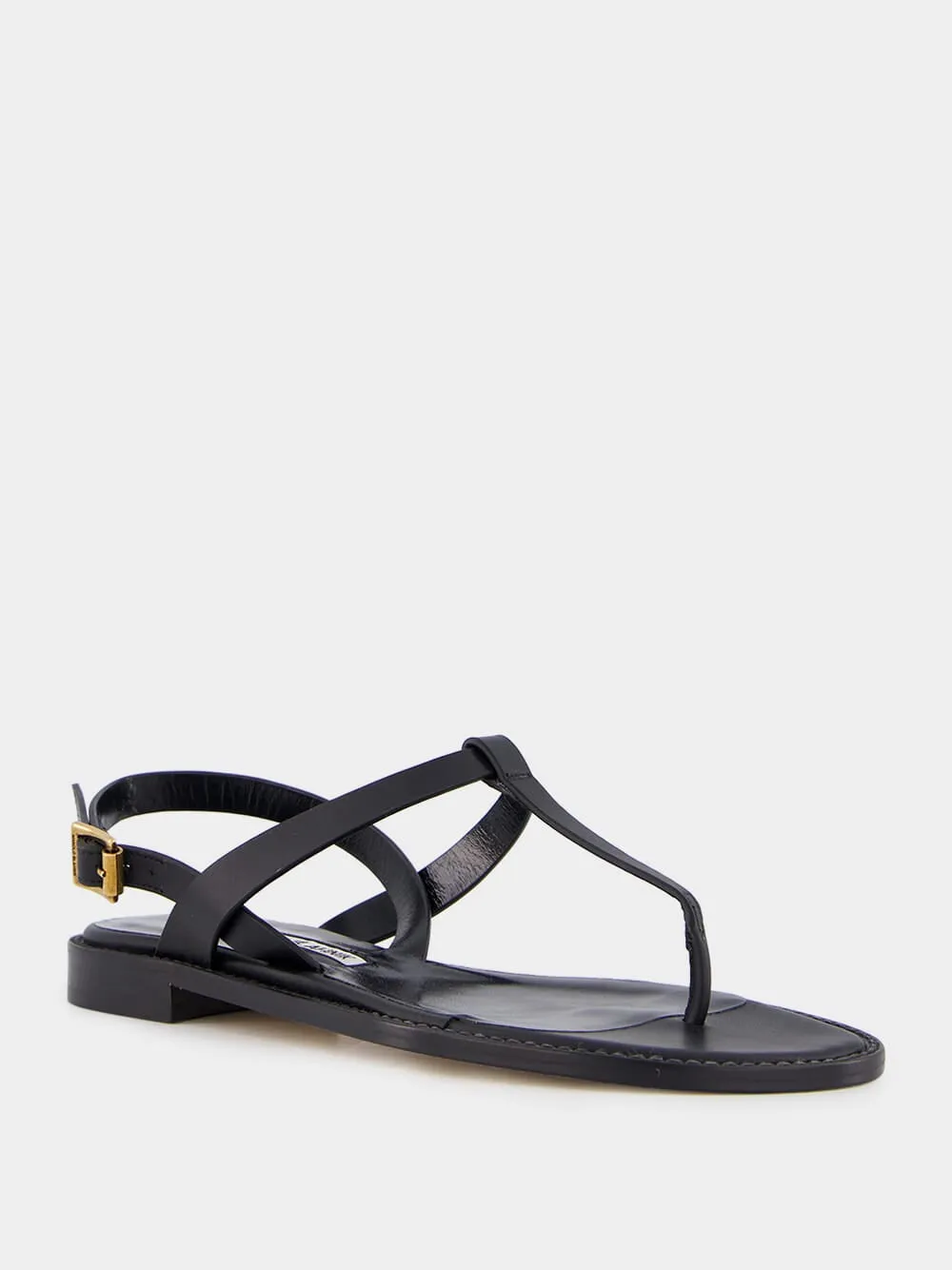 Black Calf Leather Sandals