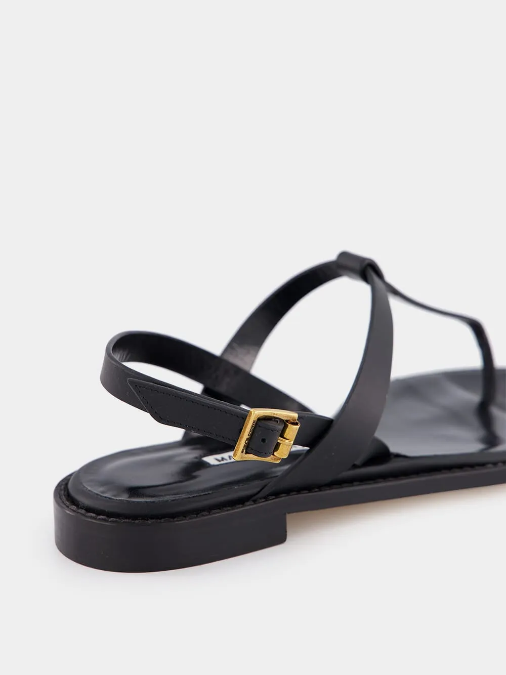 Black Calf Leather Sandals