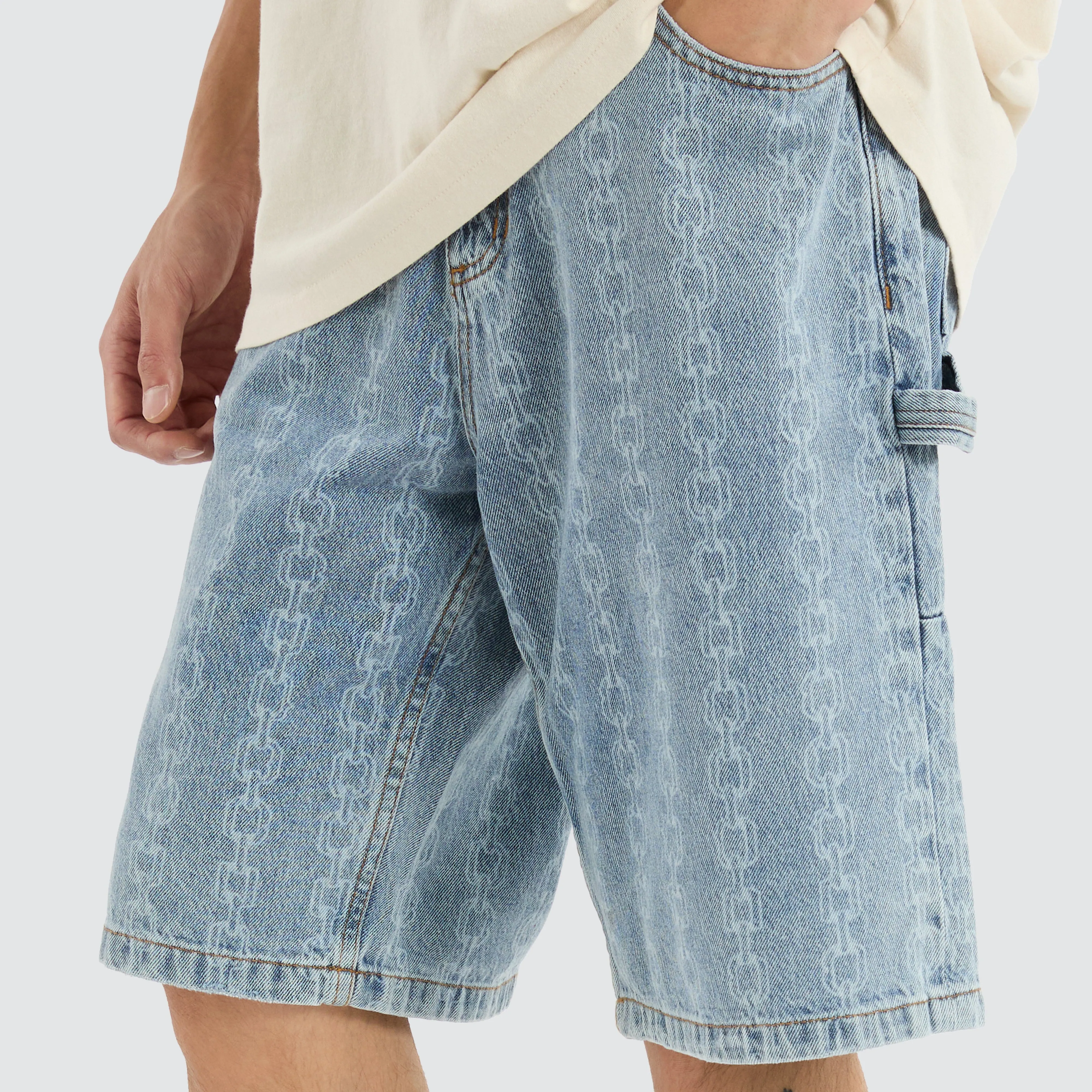 Chain Reaction Slacker Jorts Faded Rinse Indigo