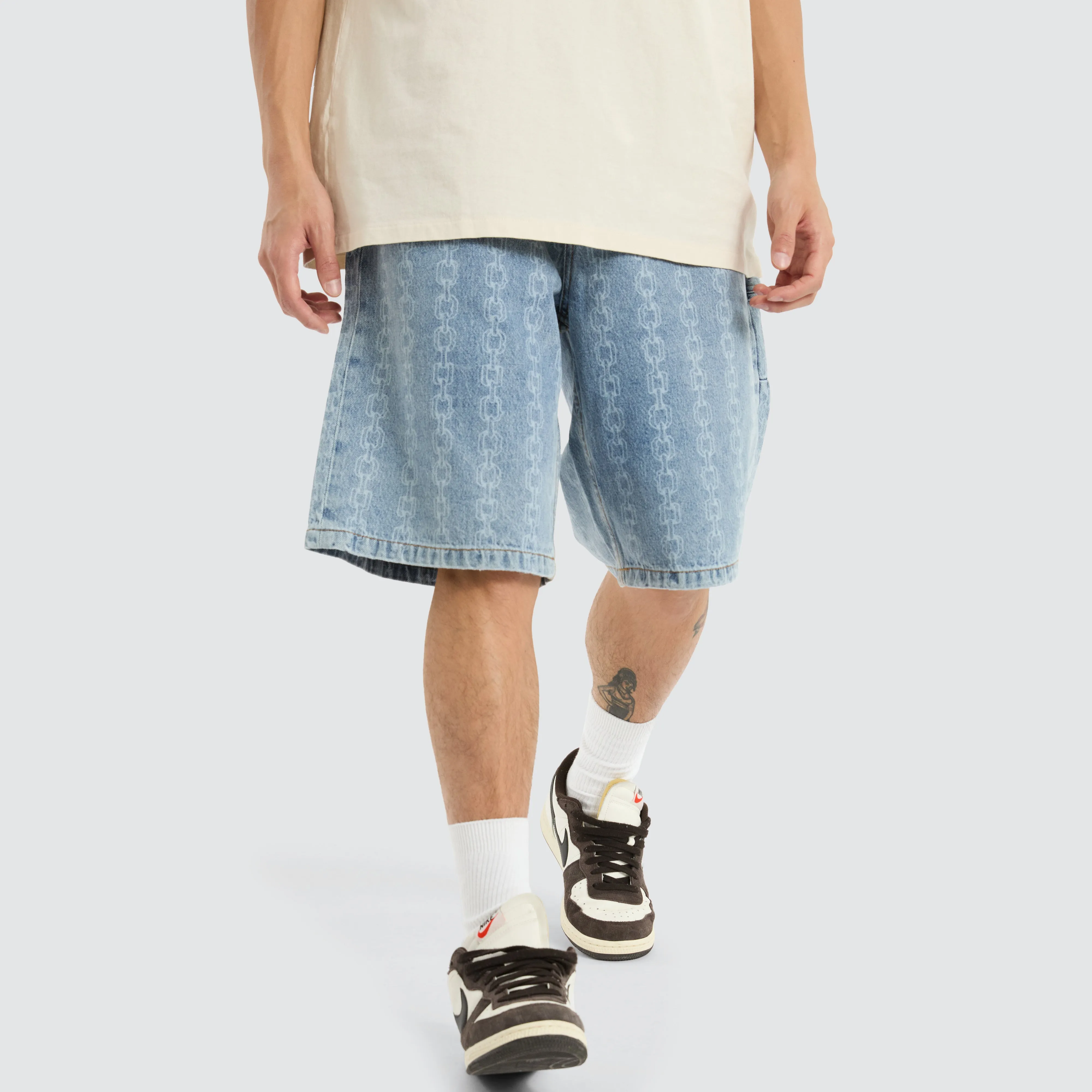Chain Reaction Slacker Jorts Faded Rinse Indigo