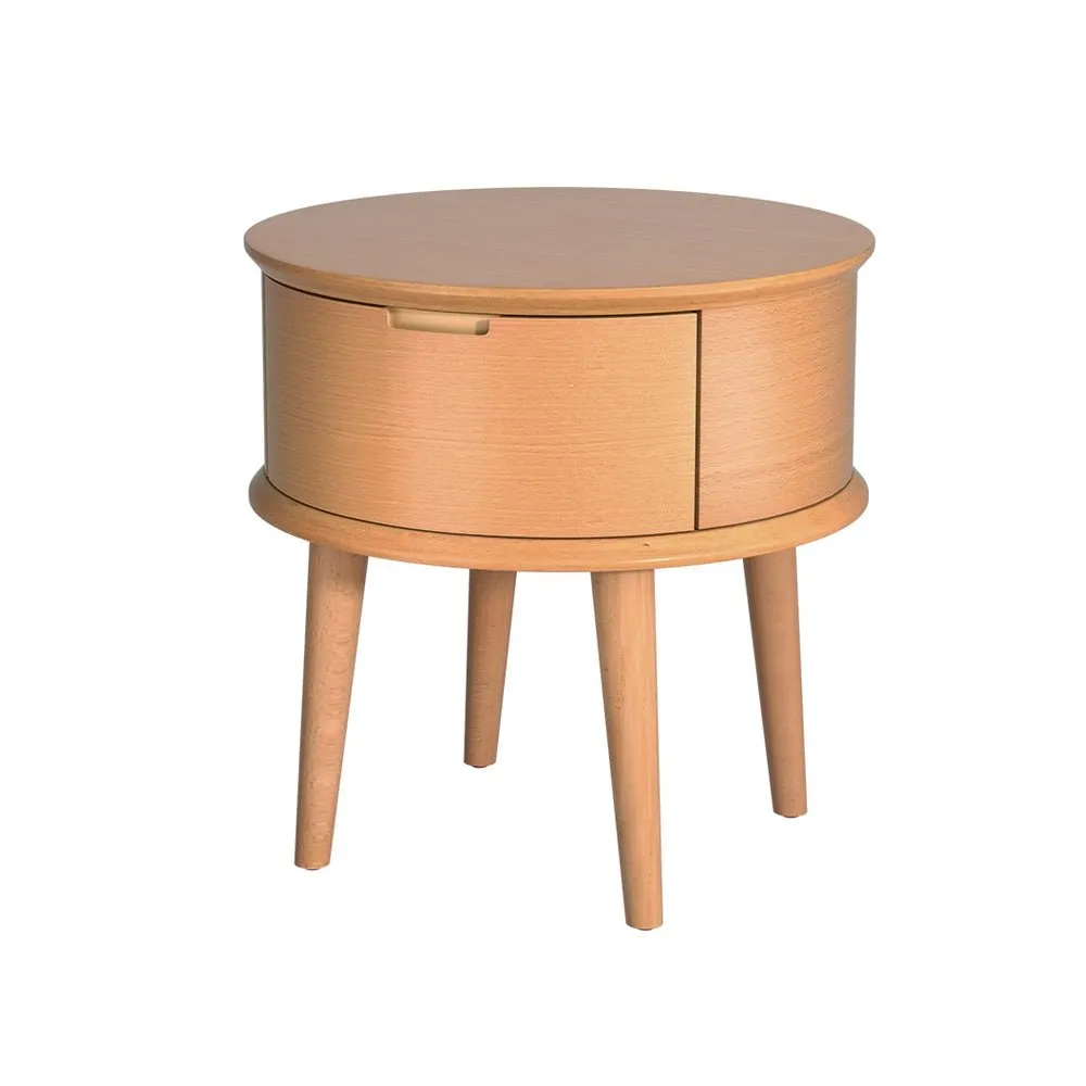 Enzo Curved Bedside Table Oak