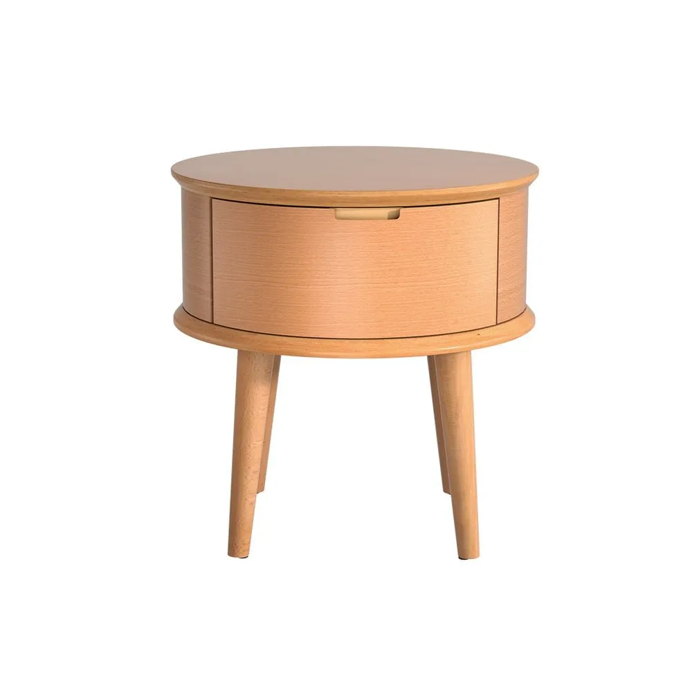 Enzo Curved Bedside Table Oak
