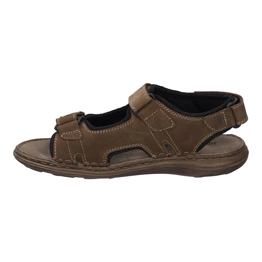 Josef Seibel Vincent 08 Mens Brown Leather Arch Support Touch Fastening Sandals