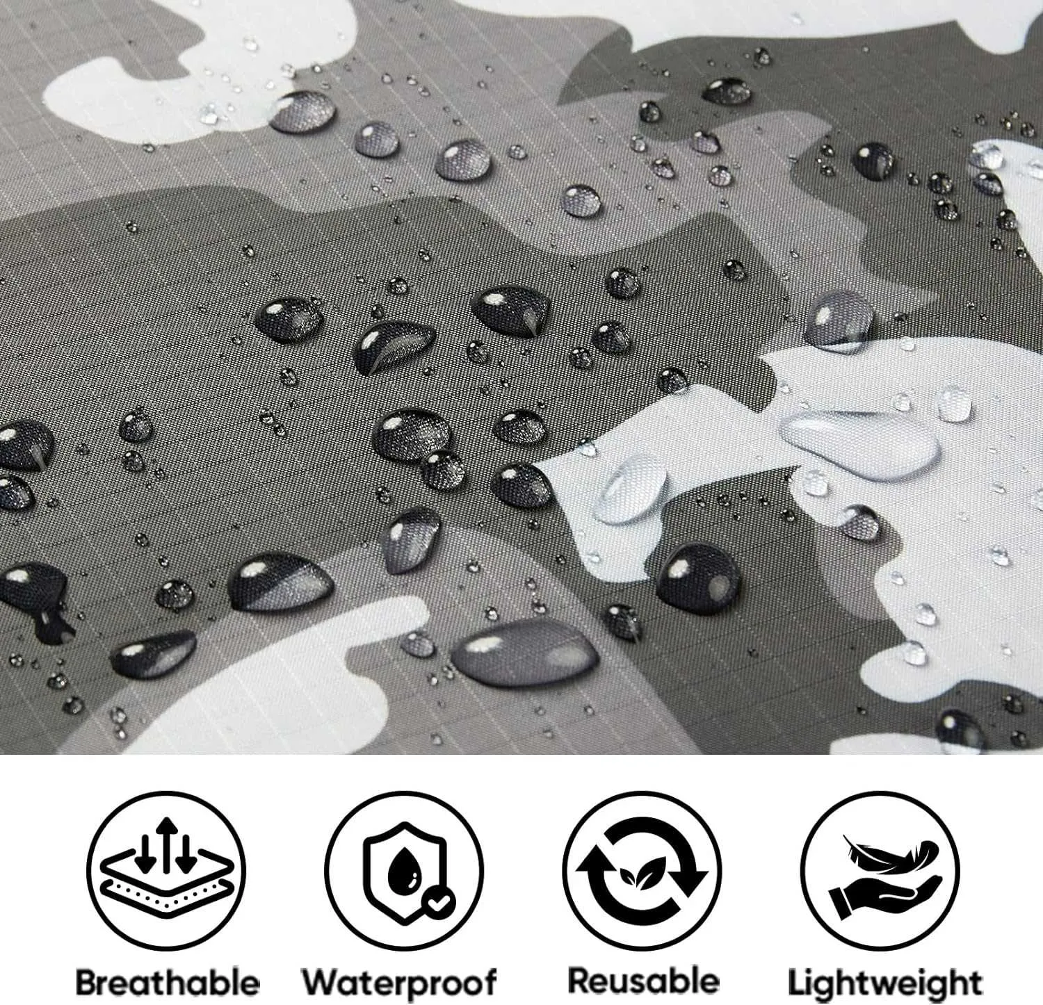 PTEROMY Hooded Rain Poncho for Adult with Pocket, Waterproof Lightweight Unisex Raincoat for Hiking Camping Emergency