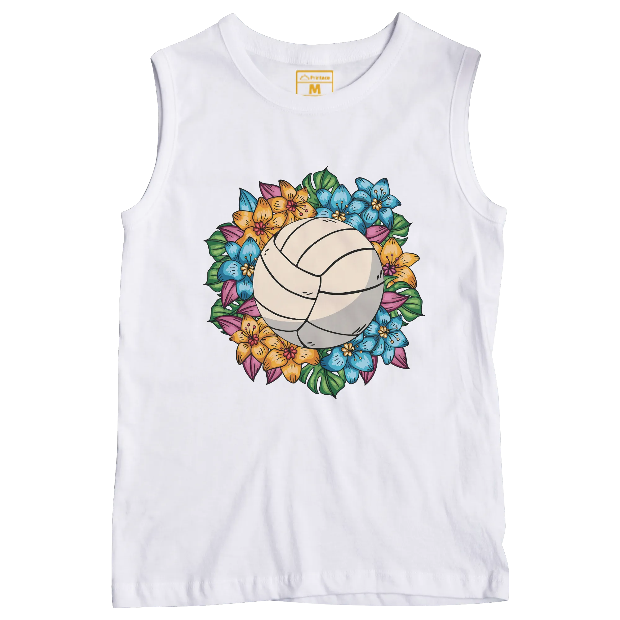 Sleeveless Drifit Shirt: Volleyball Flower
