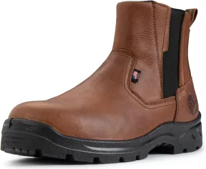 SUREWAY Men's Slip On Work Boots for Men-Steel Toe,Upgraded Slip/Water Resistant,Soft Toe,Anti-Static,Fire Station Mechanic Insulated Boots/Shoes