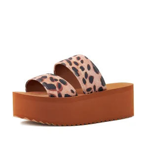 Women's Platform Sandal 2 Band Leopard